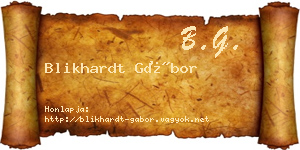 Blikhardt Gábor névjegykártya